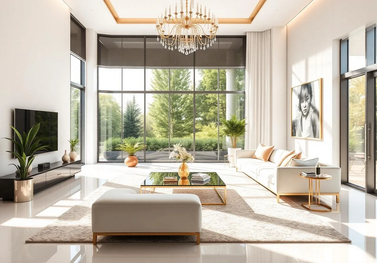Sparkling clean luxury living room