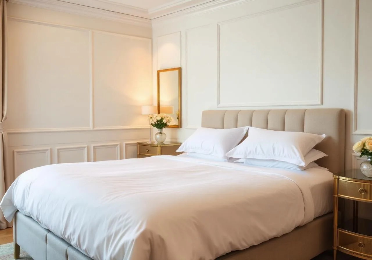 Beautifully made bedroom